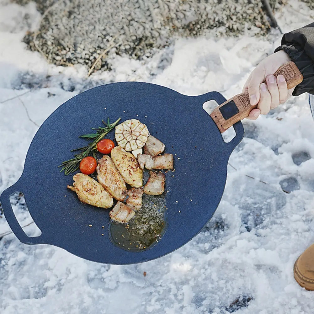 Outdoor Natural Wood Grill Pan - Camping Hiking Cooking recension och pris
